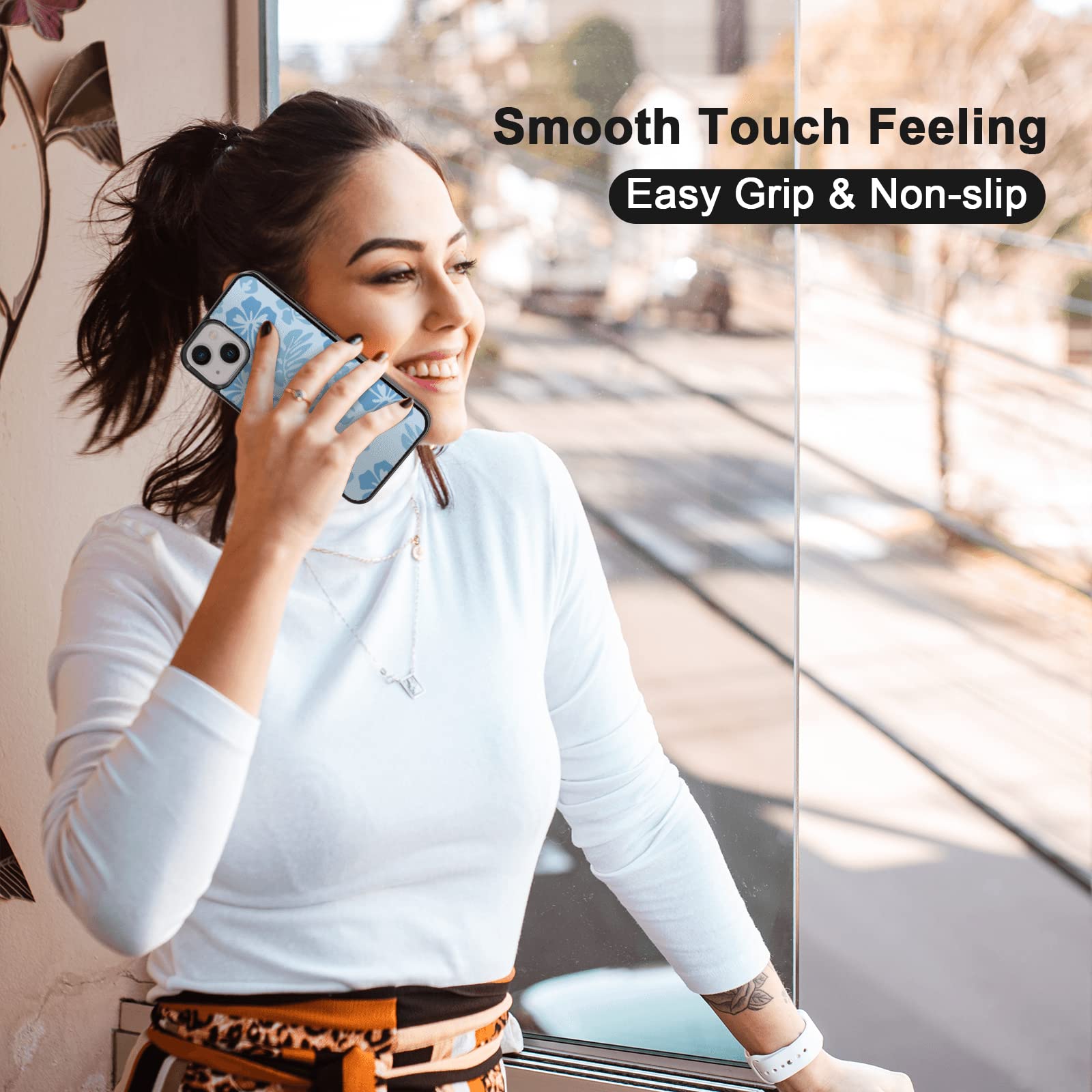 Amazon.com: FANXI Blue Hibiscus Phone Case Compatible with iPhone